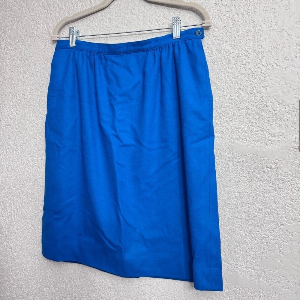 Vintage Pendleton Blue Wool Skirt - Size 14 - Picture 2 of 6
